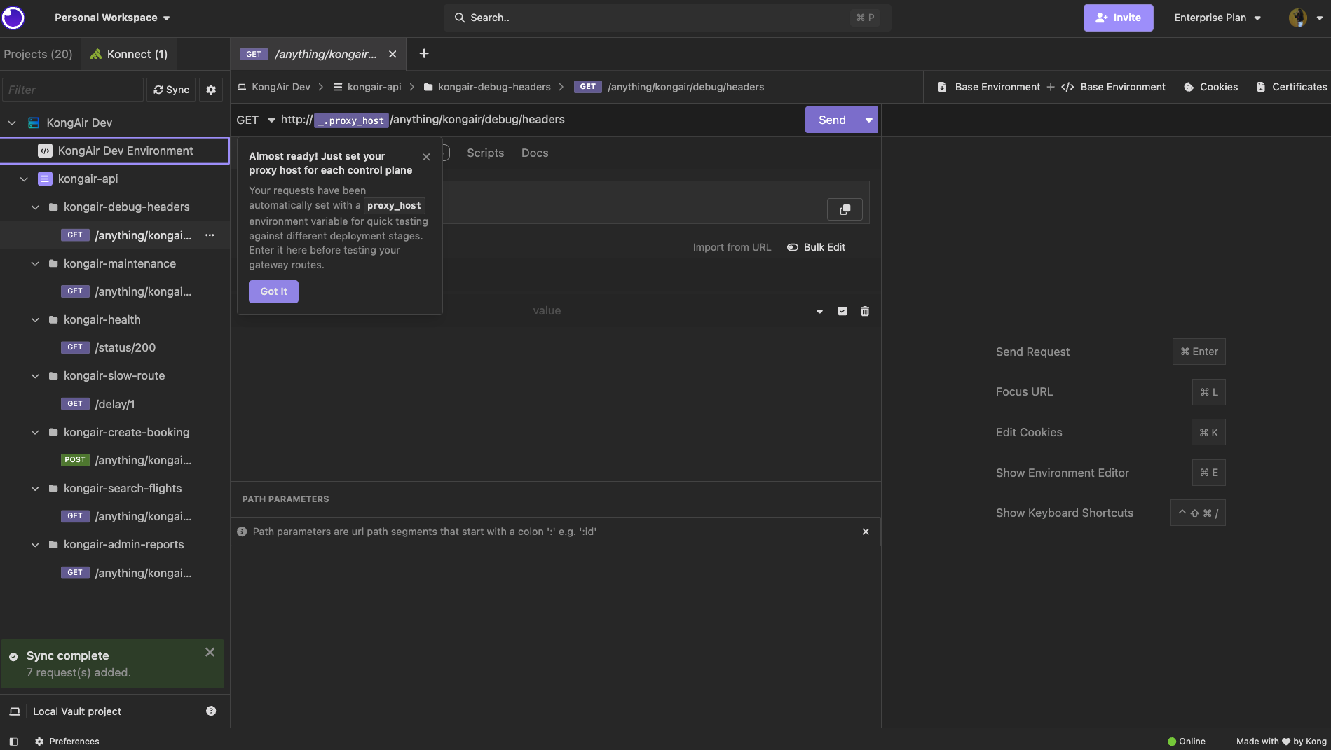 Konnect configuration synced with Insomnia 